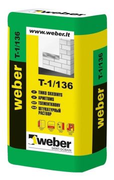 Cementinis kalkinis tinkas Weber T-1/136, 25 kg