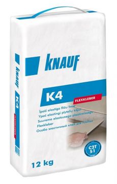 Ypač elastingi plytelių klijai Knauf K4, 12 kg (C2T S1)