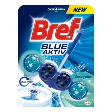 WC valiklis-gaiviklis BREF BLUE AKTIV EUCALYPTUS, 50 g