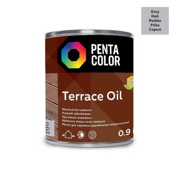Tungų aliejus terasoms Pentacolor Terrace Oil, pilkas, 0.9 l