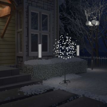  Kalėdinis medis su LED lemputėmis, 150cm, su vyšnių žiedais