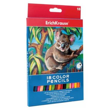 Spalvoti pieštukai ERICHKRAUSE 32881, 18 spalvų