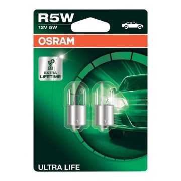 Automobilio lemputės Osram, 5 W, 12 V, R5W, BA15S, 2 vnt.