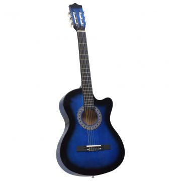  Klasikinė gitara, šešėliuotos mėlynos spalvos, 38", 6 stygos    