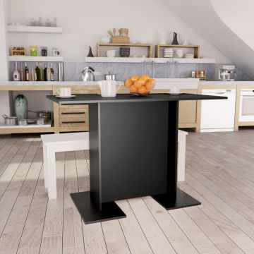  Valgomojo stalas, juodos spalvos, 110x60x75 cm, MDP
