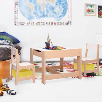  Vaikiškas stalas su 2 kėdėmis, MDF