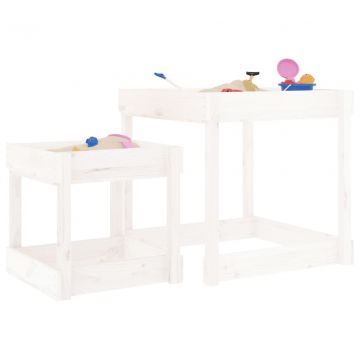  Smėlio stalai, 2vnt., baltos spalvos, pušies medienos masyvas