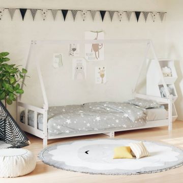 Vaikiškos lovos rėmas, baltas, 90x200cm, pušies masyvas