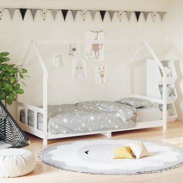  Vaikiškos lovos rėmas, baltas, 90x190cm, pušies masyvas