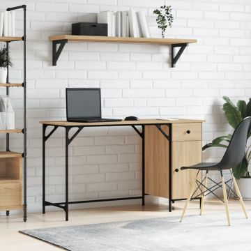  Kompiuterio stalas, ąžuolo, 131x48x75cm, apdirbta mediena
