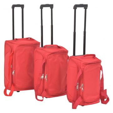  Kelioninių lagaminų komplektas, 3 dalių, raudonas  