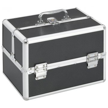  Kosmetinis lagaminas, juodos spalvos, 22x30x21 cm, aliuminis