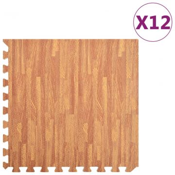  Kilimėliai, 12vnt., EVA putos, 4,32m², su medienos raštais