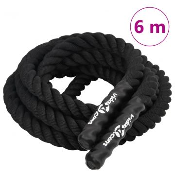  Jėgos virvė, juodos spalvos, 6m, 4,5kg, poliesteris